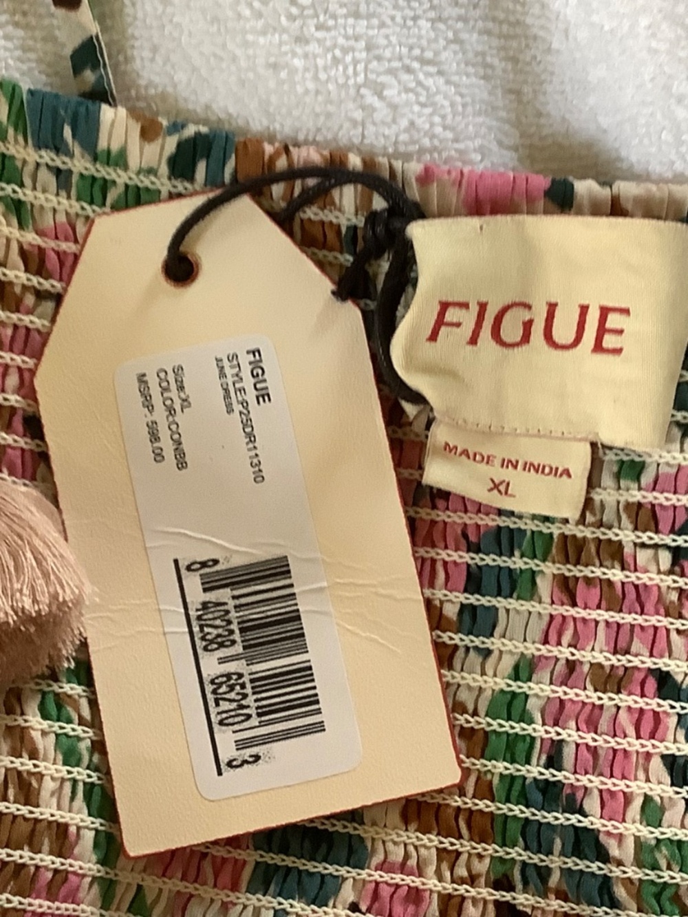 Figue June Floral Cotton Halterneck Maxi Dress Confetti Floral Beige SZ XL - Picture 12 of 16